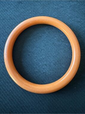 Vintage Orange Bakelite Circular Bangle Bracelet